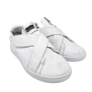 Goats Men’s 717 White Canvas Hook & Loop Straps Slip On Sneakers Size 7.5